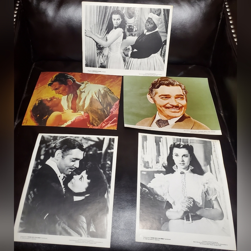Gone With The Wind: 1939 Classic Movie Art Prints Set: Color & B&W - 5, 8x10